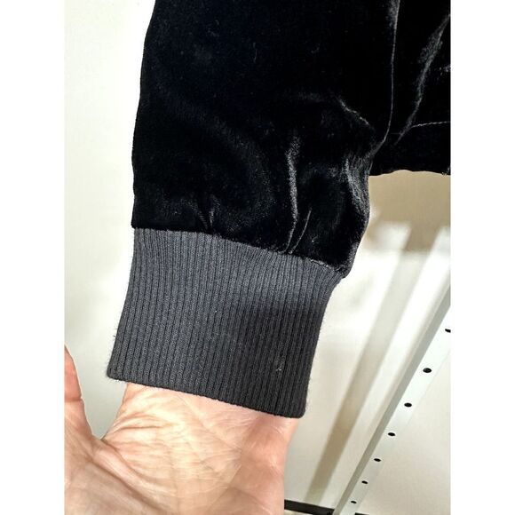 J. CREW Women's Velvet Zipper Front Bomber Jacket Black Size Small - Picture 6 of 11